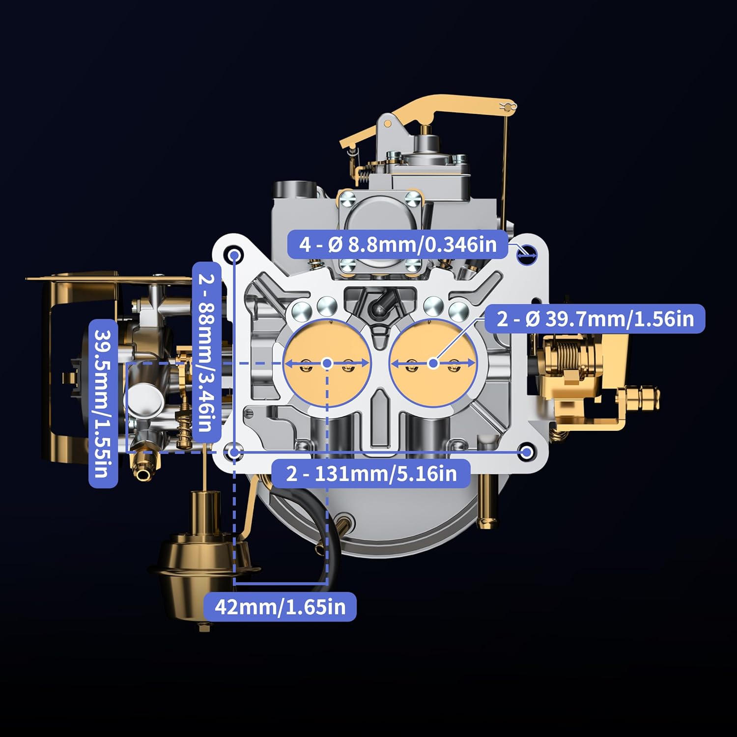 NENKUTEN 2 Barrel Carburetor 2100 2150 A800 Carb for Ford 289 302 351 Mustang Jeep Engine F100 F150 F250 F350 360 Cu Carb Replace Motorcraft/Autolite 2100 2150 with Electric Choke Mounting Gasket