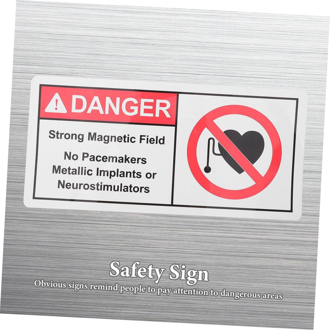 2pcs Security Safety Label Caution Magnetic Field Sign Pp Paper for Industrial Educational