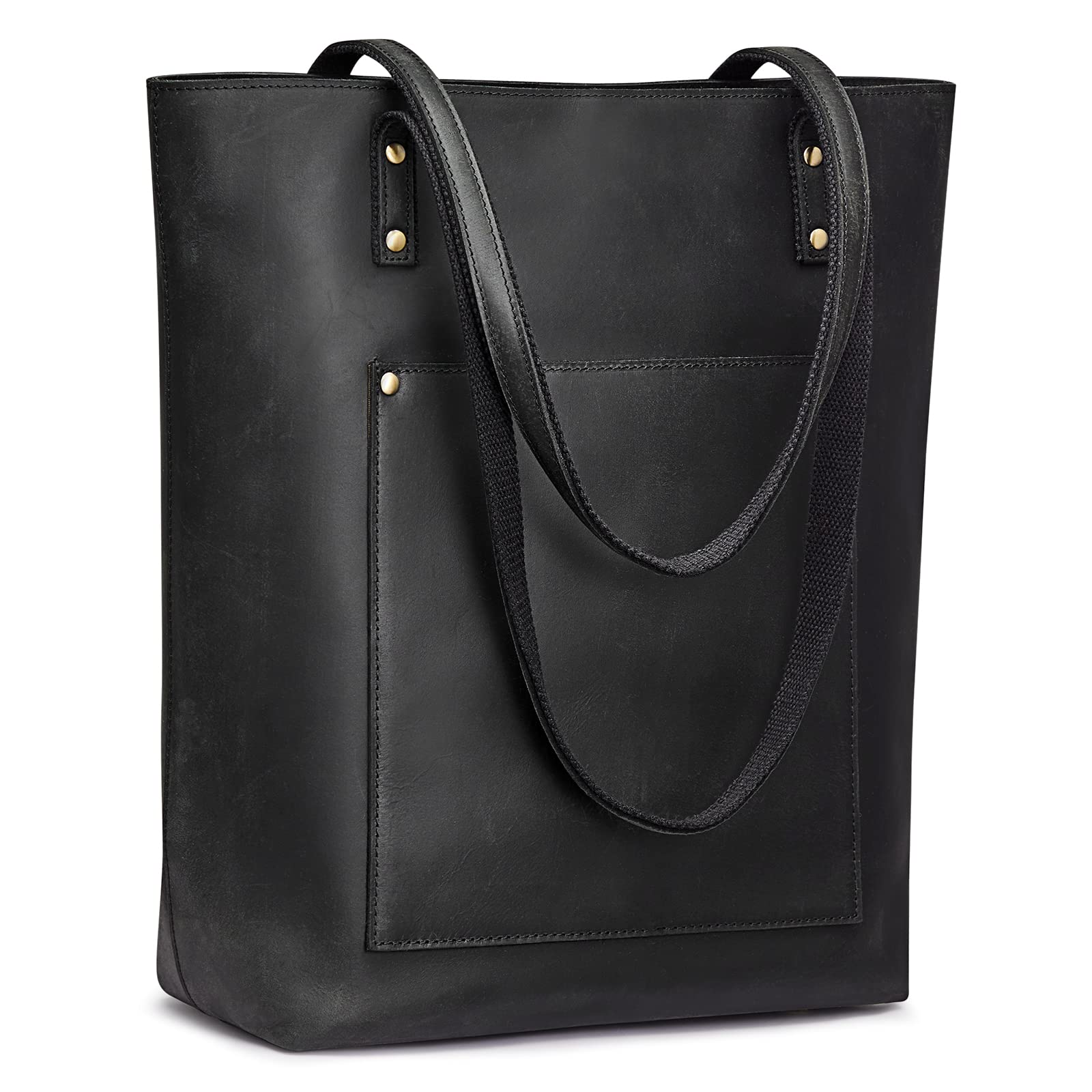 S-ZONE Women Vintage Genuine Leather Tote Bag Large Shoulder Purse Work Handbag