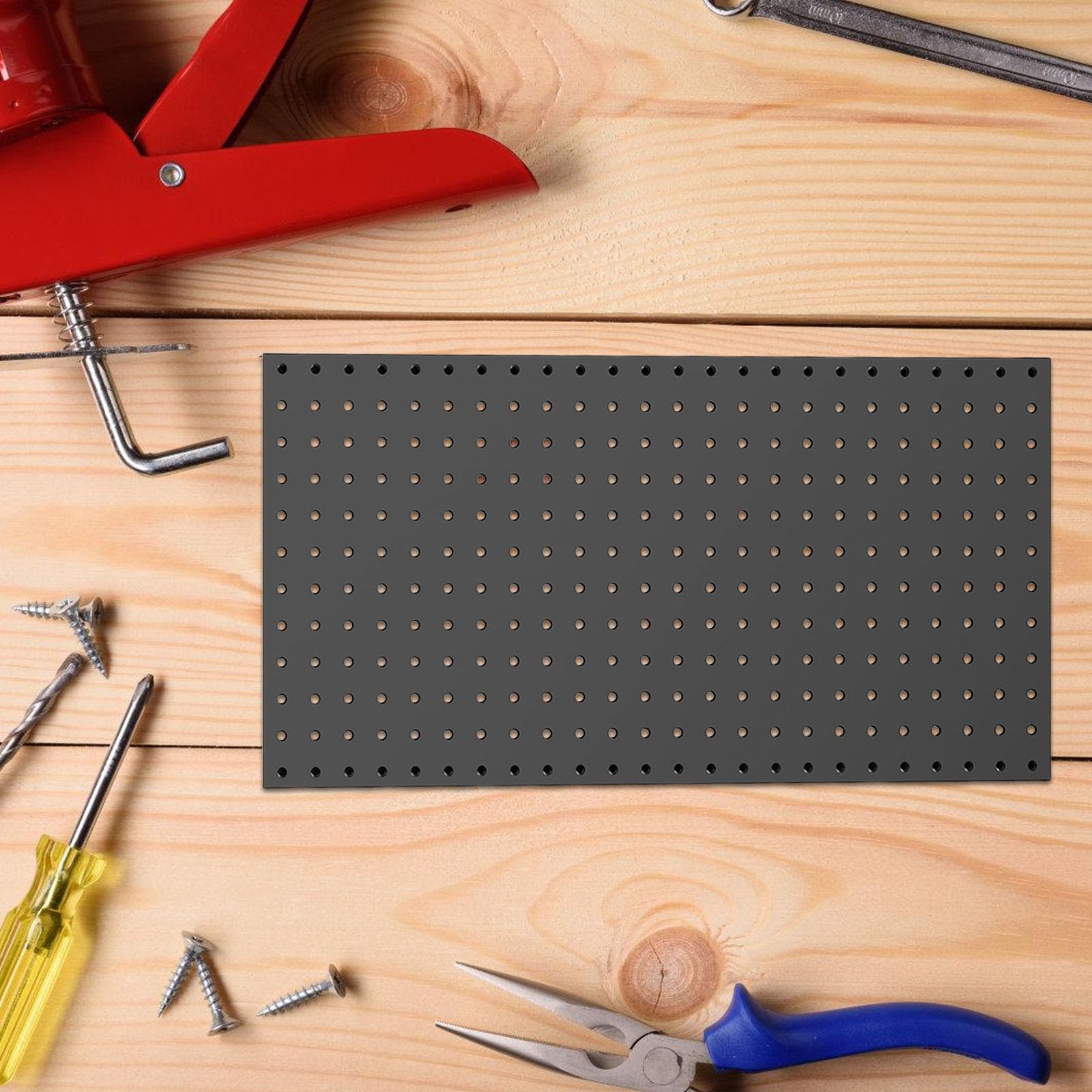 Paquete De 2 Paneles Pared Tablero Perforado Metal Resistente Para Garaje Estante Almacenamiento Herramientas Y Taller Organización Sala Manualidades Panel Pared Garaje