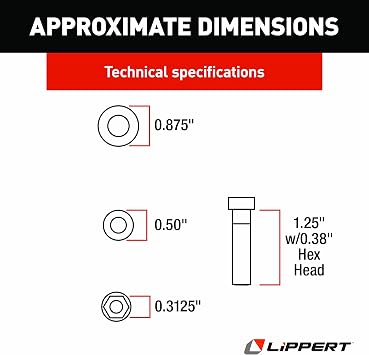 Lippert Components - 216567 Motorized Step Wet Bolt Replacement Kit for Coach Step
