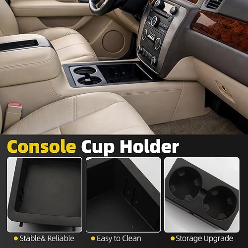 Vista 2 de Dasbecan - Portavasos para consola central delantera, reemplazo compatible con Chevrolet Avalanche 2007-2013 Silverado Suburban Tahoe GMC Sierra