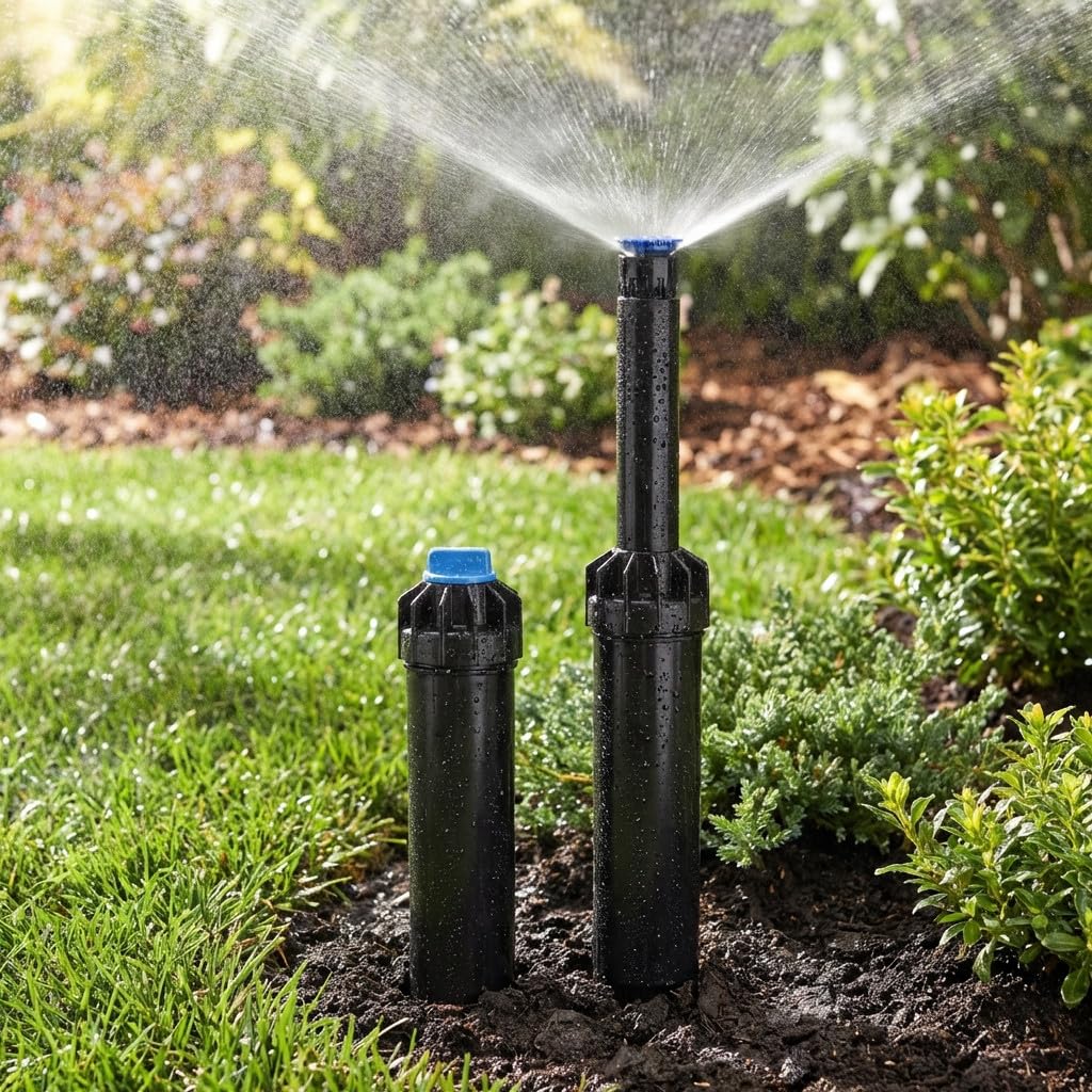 Suinga Confezione da 10 diffusori emergenti NP da 10 cm con ugello KVF-8 K-Rain | Portata 2,4 metri | Regolabile da 0° a 360° | Irrigazione accurata e basso consumo di acqua | Piccoli giardini
