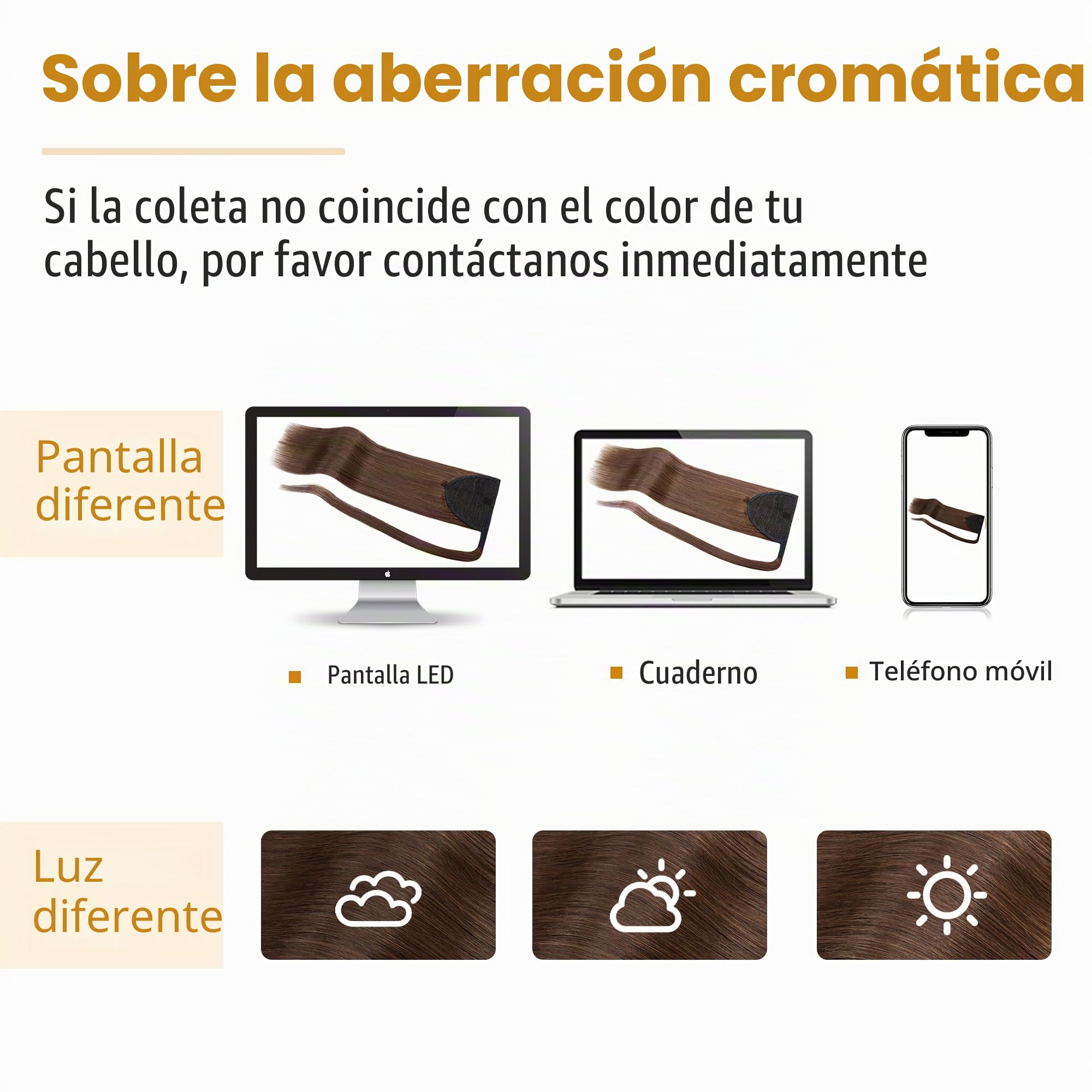 50cm Coleta Postiza Pelo Natural Clip #4 Marrón Medio (95g)