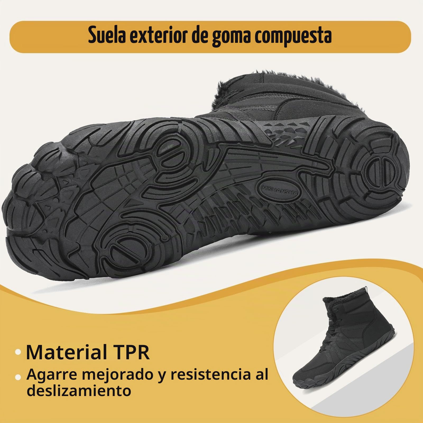 Mishansha Barefoot Botas Invierno Hombre Mujer Cálidos Gr.36-48