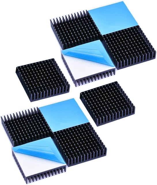 Easycargo 10pcs 40mm Heatsink Kit + thermal conductive adhesive tape, cooler Heat Sink for stepper motors of 3D printers NEMA 17 TEC1-12706 Thermoelectric Peltier Cooler (40mmx40mmx11mm)