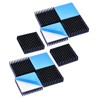 Easycargo 40mm Heatsink Kit 40x40x11mm + 3M 8810 Thermal Conductive Adhesive Tape, Cooler Heat Sink for Cooling 3D Printer Motor, TEC1-12706 Thermoelectric Peltier 40mmx40mmx11mm Black 10