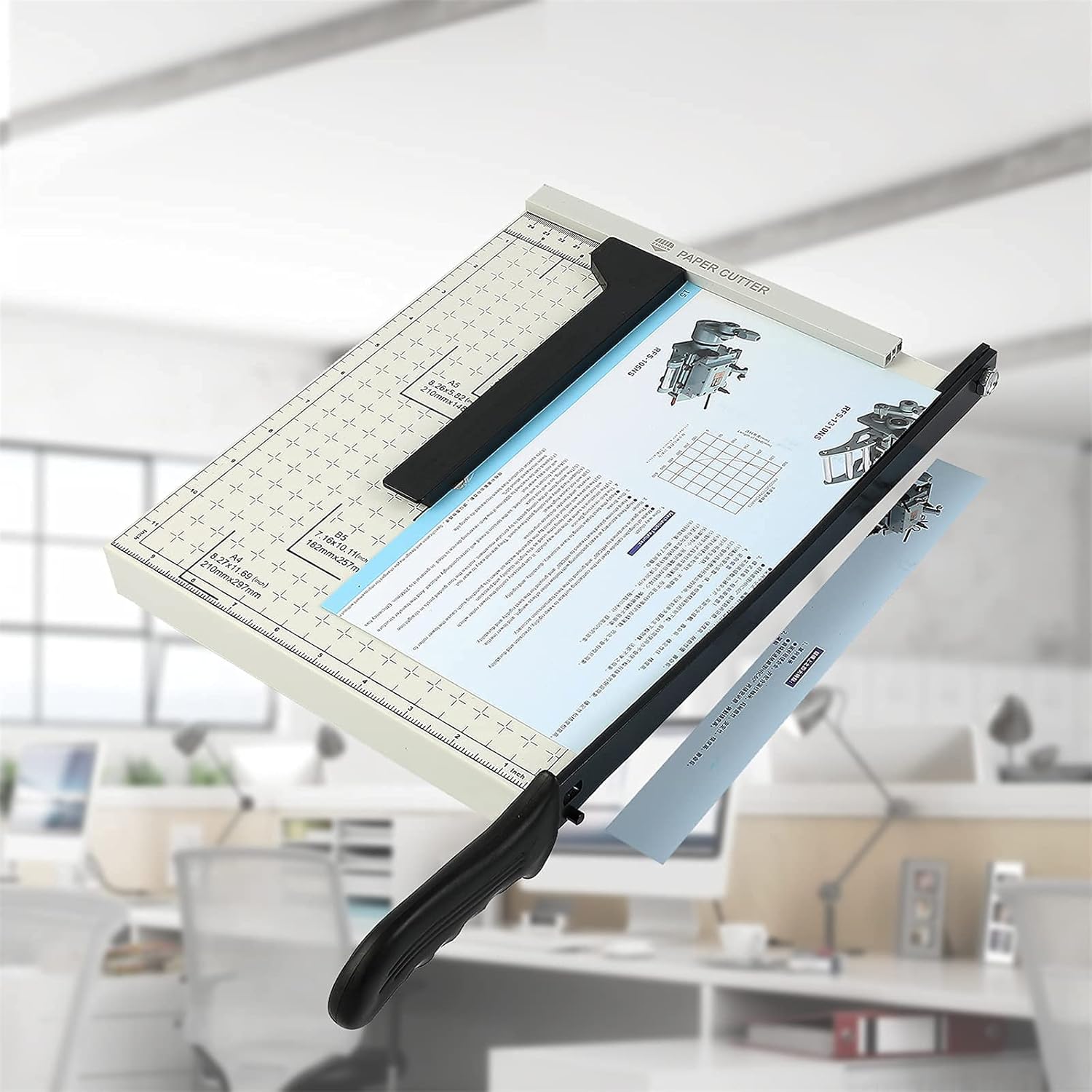 A4 Paper Cutter Stack Paper Trimmer Guillotine 12” Cutting Length with Safety Blade Lock ZEQUAN, 10-Sheet Capacity, Commercial Grade Guillotine Paper Slicer Cutter for Office Home School : Office Products