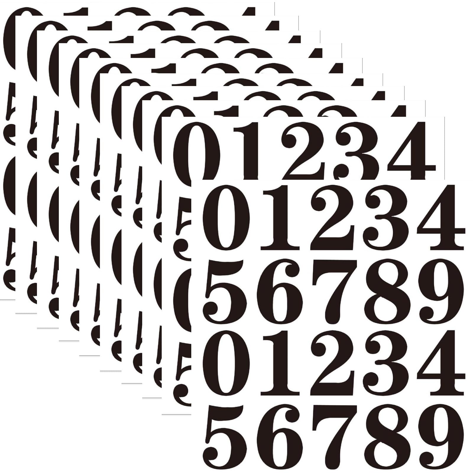2 Inch Black Waterproof Number Stickers for Mailbox, Door, Bins - Self Adhesive 0-9 Numbers, 10 Sheets for Organizing, Lockers, Signs, Lockers, Bins, Trucks, Labels, Storage and More, Black