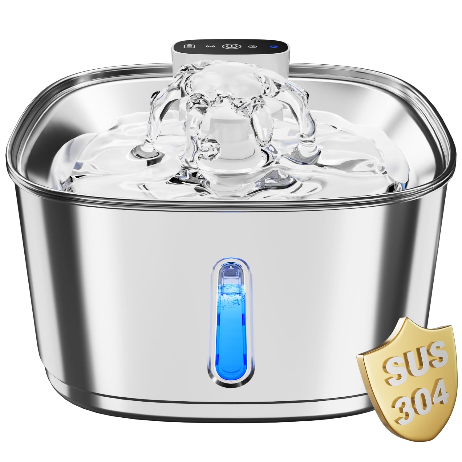 Pawinner Cat Water Fountain Cordless, 108oz/3.2L Wireless Pet Water Fountains for Cats, Ultra Quiet Pump, Battery Operated Cat Drinking Fountain with Motion Sensor(2 Filter+2 Sponges)