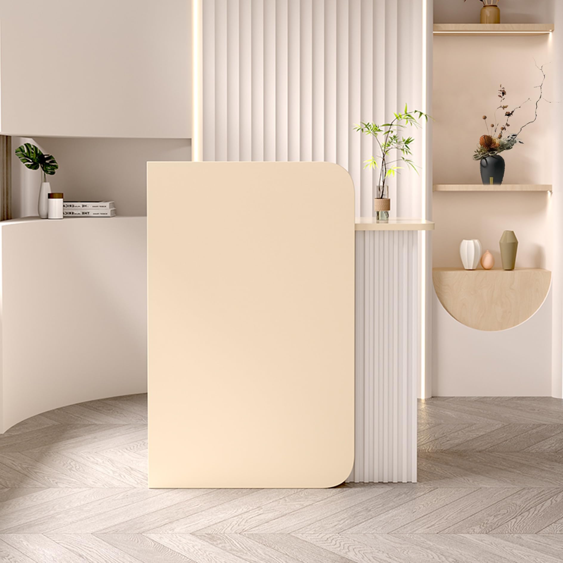 Mostrador de recepción Minimalista con Caja registradora y cajones con Cerradura para oficinas y Salones de Belleza. Estación de Pago para Tiendas. Mobiliario de recepción Elegante para Bell