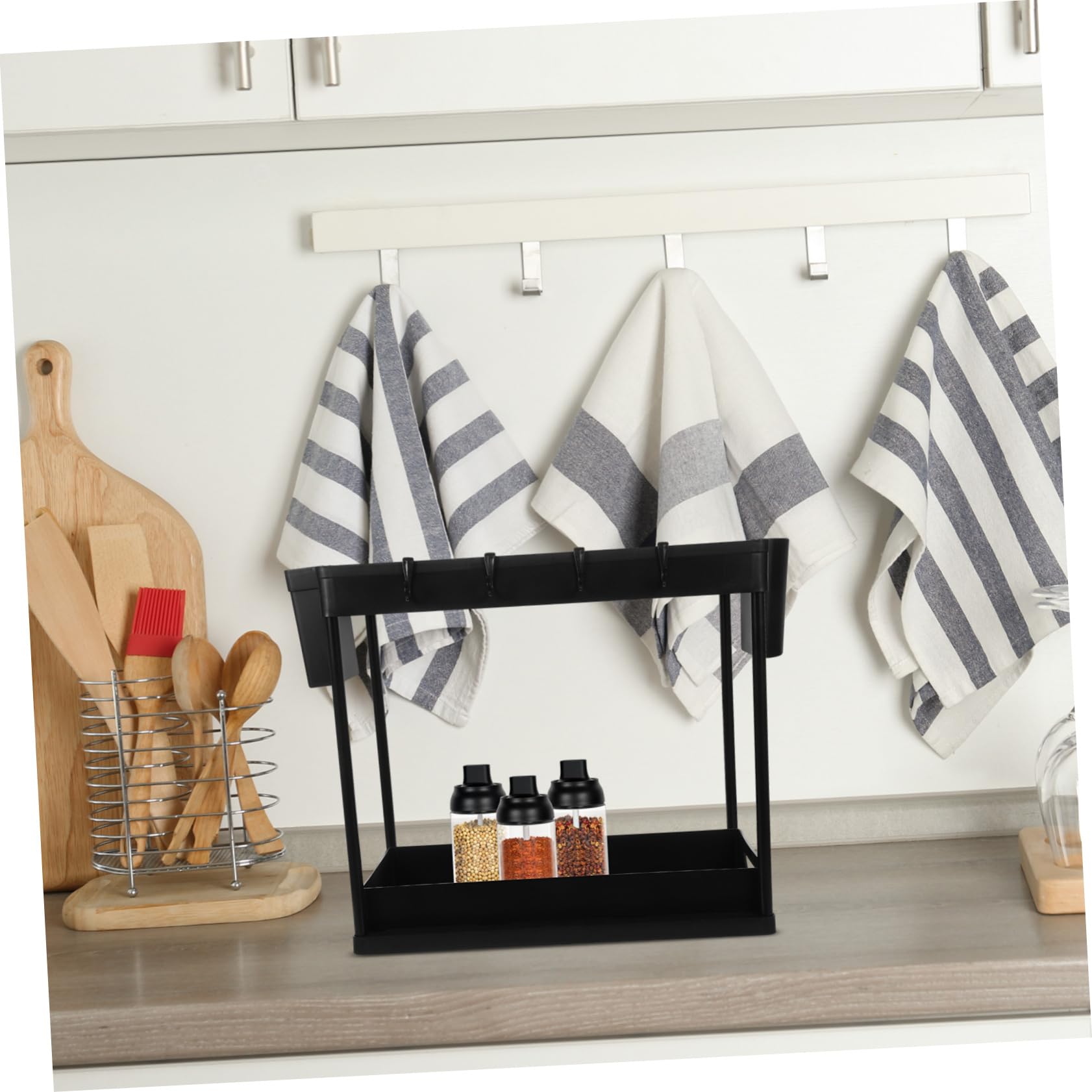 2-stufiger Schrankorganizer aus Kunststoff Ausziehbar mit Hohlem Design und Großer Kapazität für Küche und Badezimmer unter Waschbecken