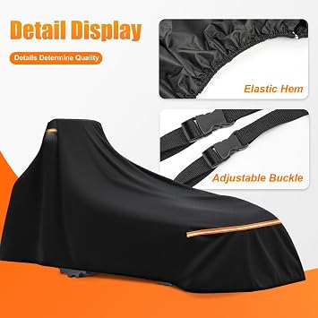 Heavy Duty Tractor Cover with Backhoe Waterproof 600D Oxford | Fits John Deere, Kubota, Mahindra, New Holland, Massey Ferguson Compact Tractors All Weather Protection with Storage Bag