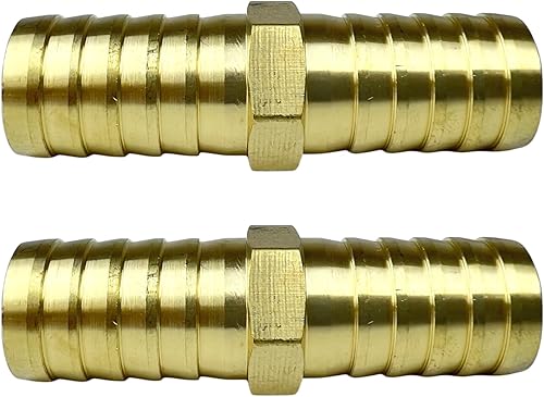 Miniatura 2 de 2 piezas de accesorios de manguera de latón de 58" con púas, empalme de metales, reparador, acoplador de púas iguales, adaptador redondo por CX