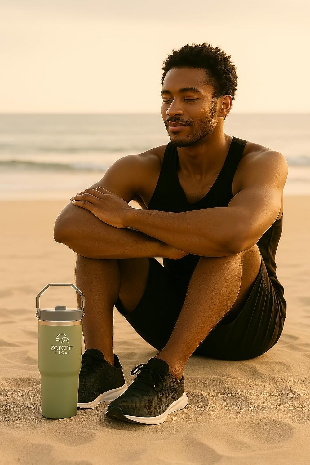 Flip Straw Tumbler with Handle 30 oz | Twist-On Lid & Flip-Up Straw | Leak Resistant Insulated Water Bottle Mug | Double Wall 304 Stainless Steel | BPA-Free, Cupholder, Coffee (Black) - Image 8