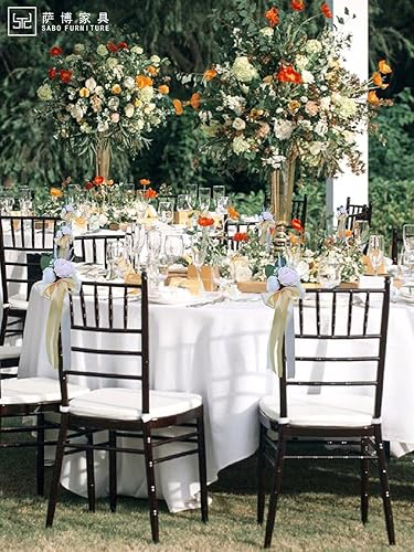 Miniatura 3 de TaTalife Juego de 6 decoraciones para sillas de boda, diseño de flores de rosas artificiales, juego de decoración de sillas de pasillo de boda para