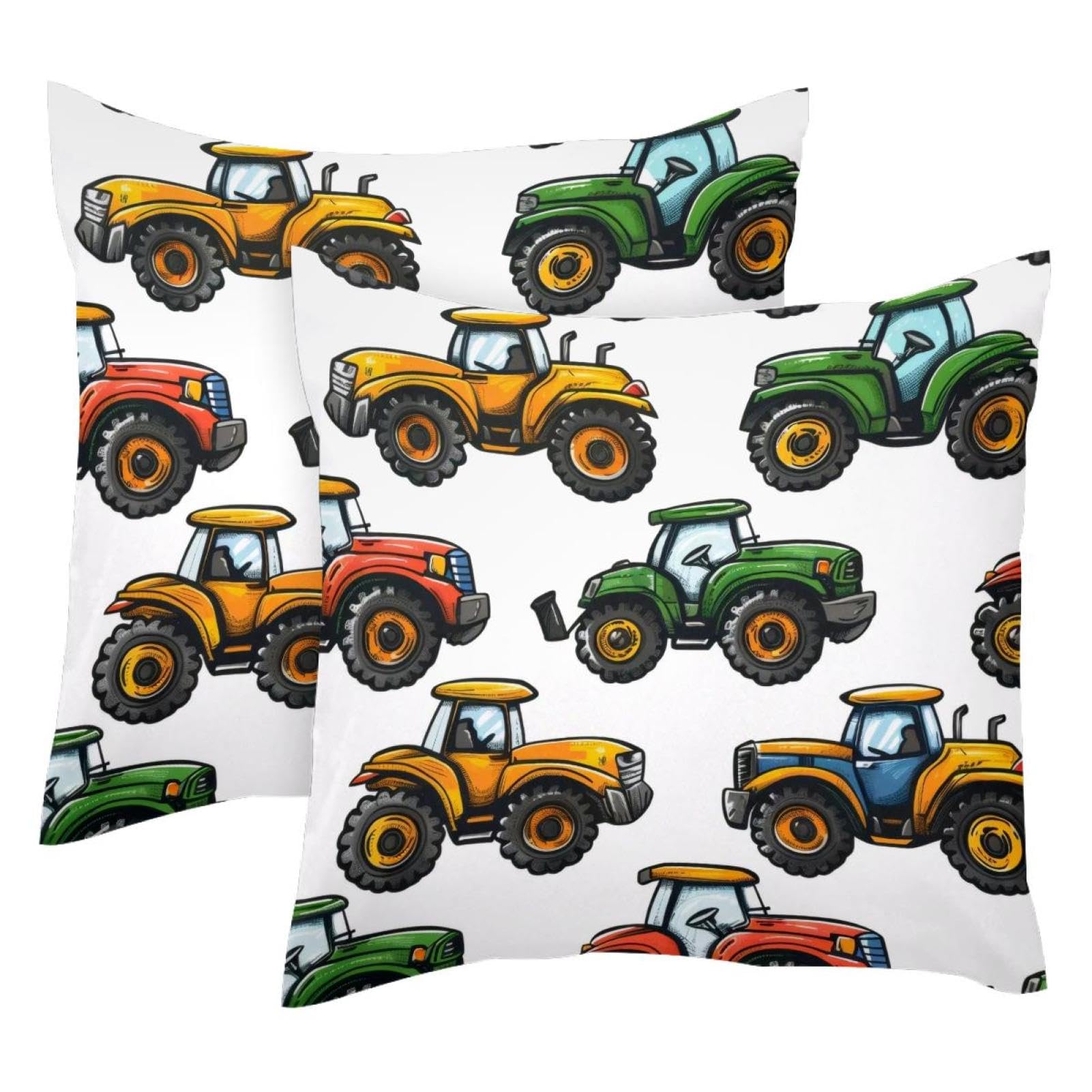 Housse de coussin velours 50x50 cm tracteur agricole deco canape