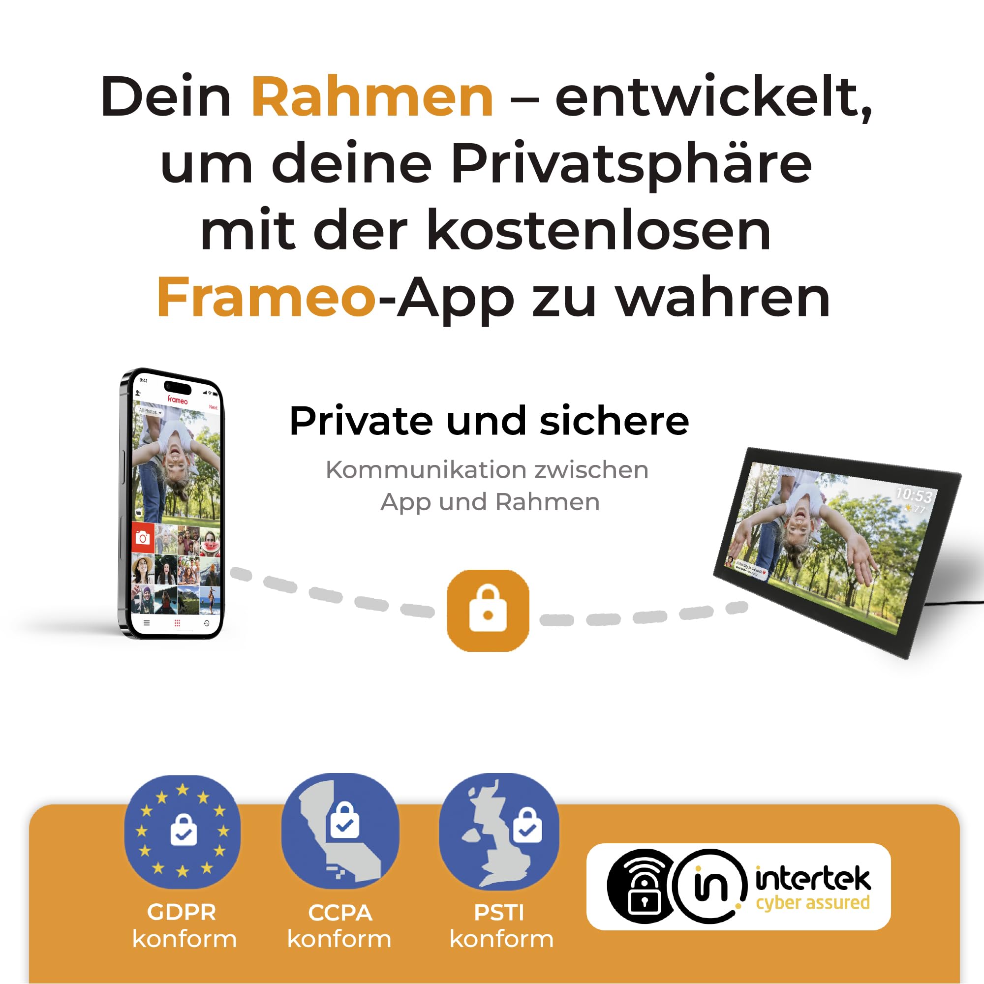Denver PFF-2160 Digitaler Wi-Fi Bilderrahmen – 21,5 Zoll Full HD IPS Touchscreen, Integrierte FRAMEO Software, Dual-Band Wi-Fi, Timer-Funktion, Wandmontierbar, Schwarz | Full HD IPS Touchscreen, Integrierte FRAMEO Software, Dual-Band Wi-Fi, Timer-Funktion