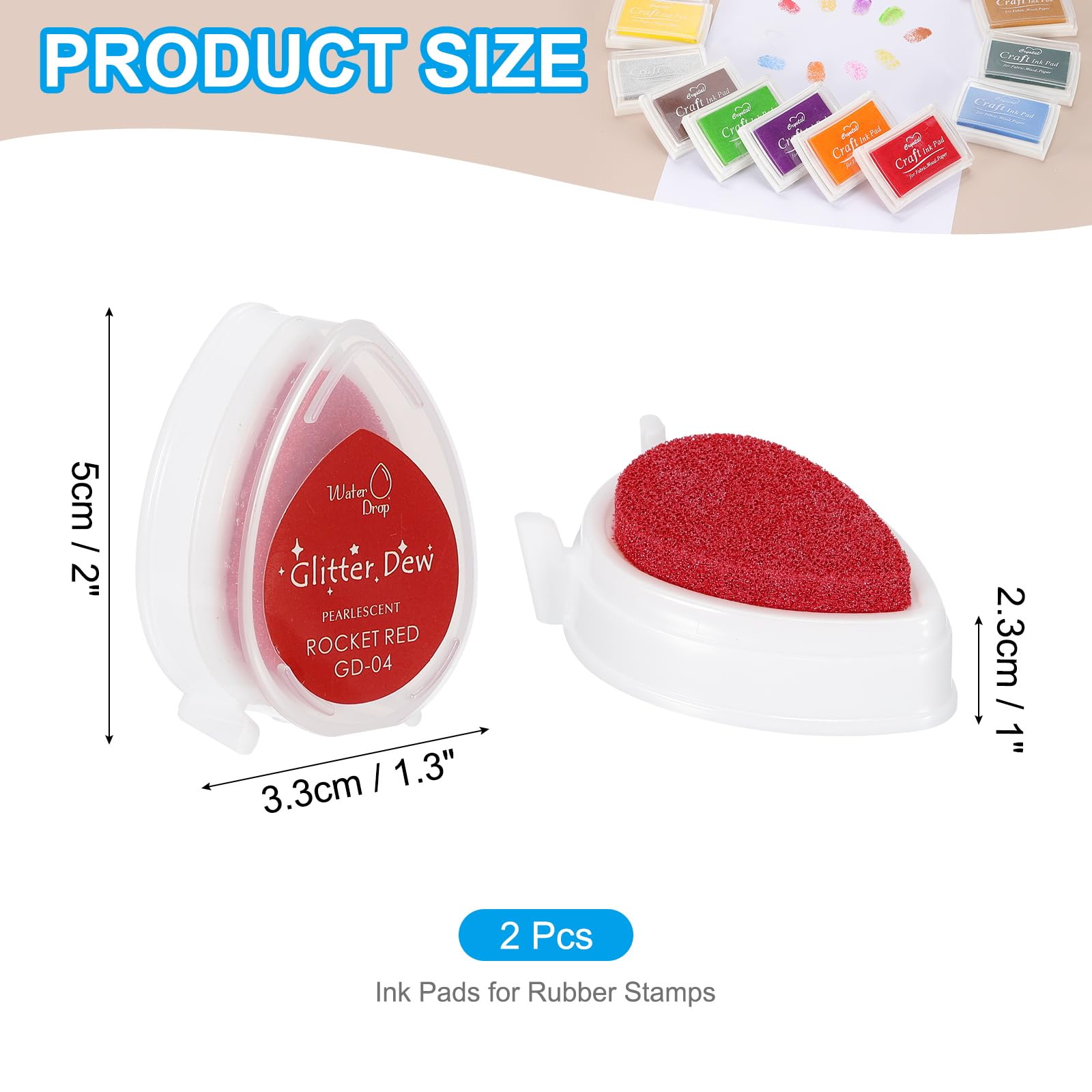 PATIKIL Craft Ink Pads for Stamps 2 Pcs Washable Finger Print Ink Stamp Pad Color DIY Rainbow for Rubber Stamps Paper Scrapbooking Fabric Wood - Image 2