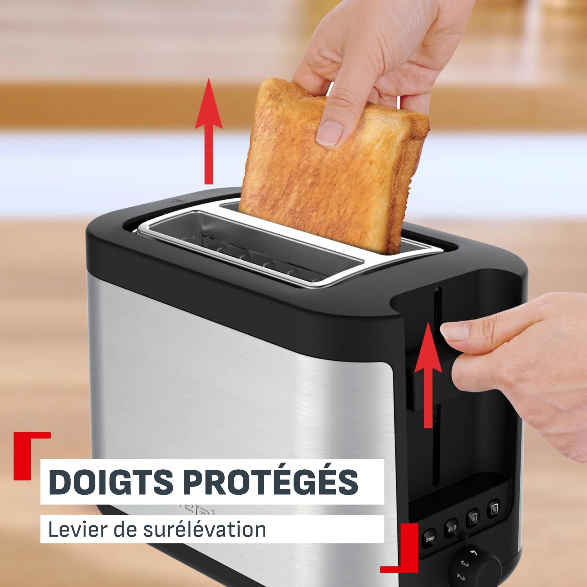 Tefal - Grille-pain Element 2 fentes Acier inoxydable