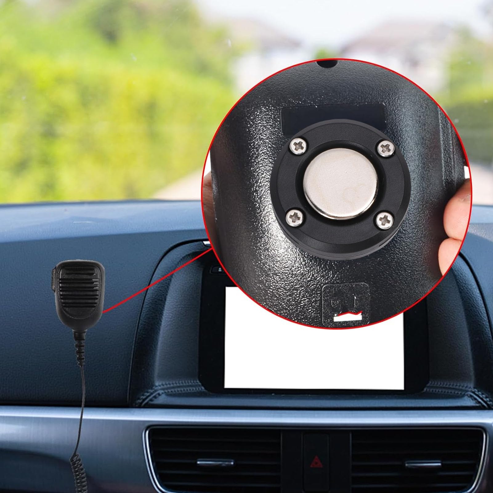 Magnetyczny Uchwyt Mikrofonu do KMC-30 KMC-32, Samoprzylepny Wieszak na Mikrofon CB Radio, Pasuje również do KMC-35 KMC-36 TK768G TK868G (BLACK)