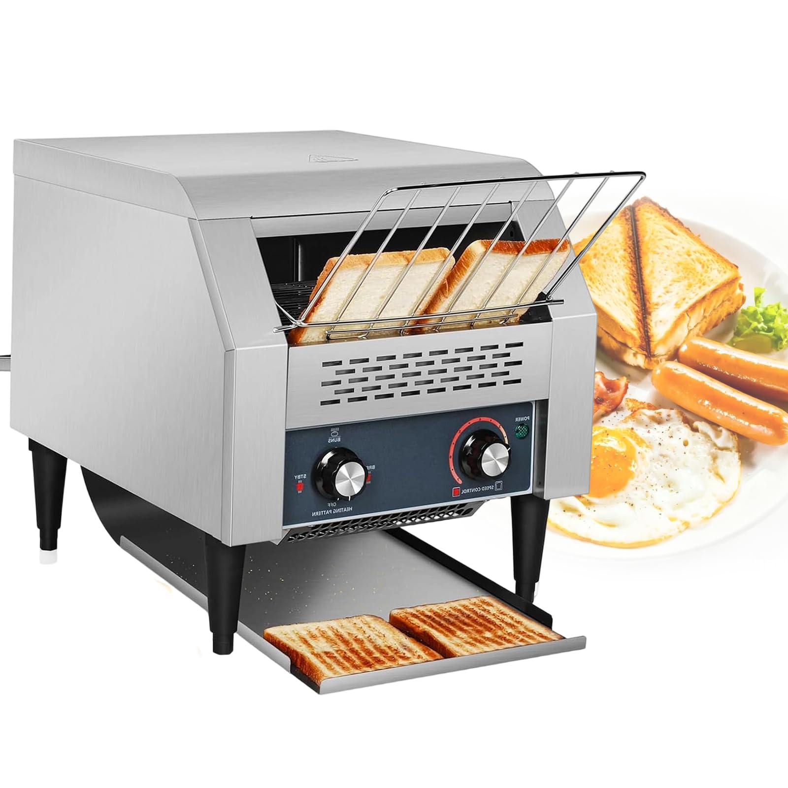 Automatyczny Toster, Obrotowy Toster Ze Stali Nierdzewnej, 450/300/150 Kromek/Godzinę, Elektryczny Toster Blatowy Do Kawiarni, Hotelu, Restauracji TT-450-220v