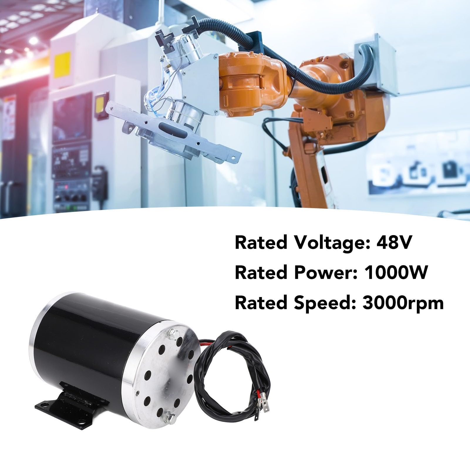 Luocute Elektryczny Zestaw Silnikowy DC Bezszczotek 1000W, Silnik 48 V 3000 Rpm z Ulepszonym Kontrolerem Prędkości i Zestawem do Uchwytu Przepustnicy do Hulajnotu Motocyklowego