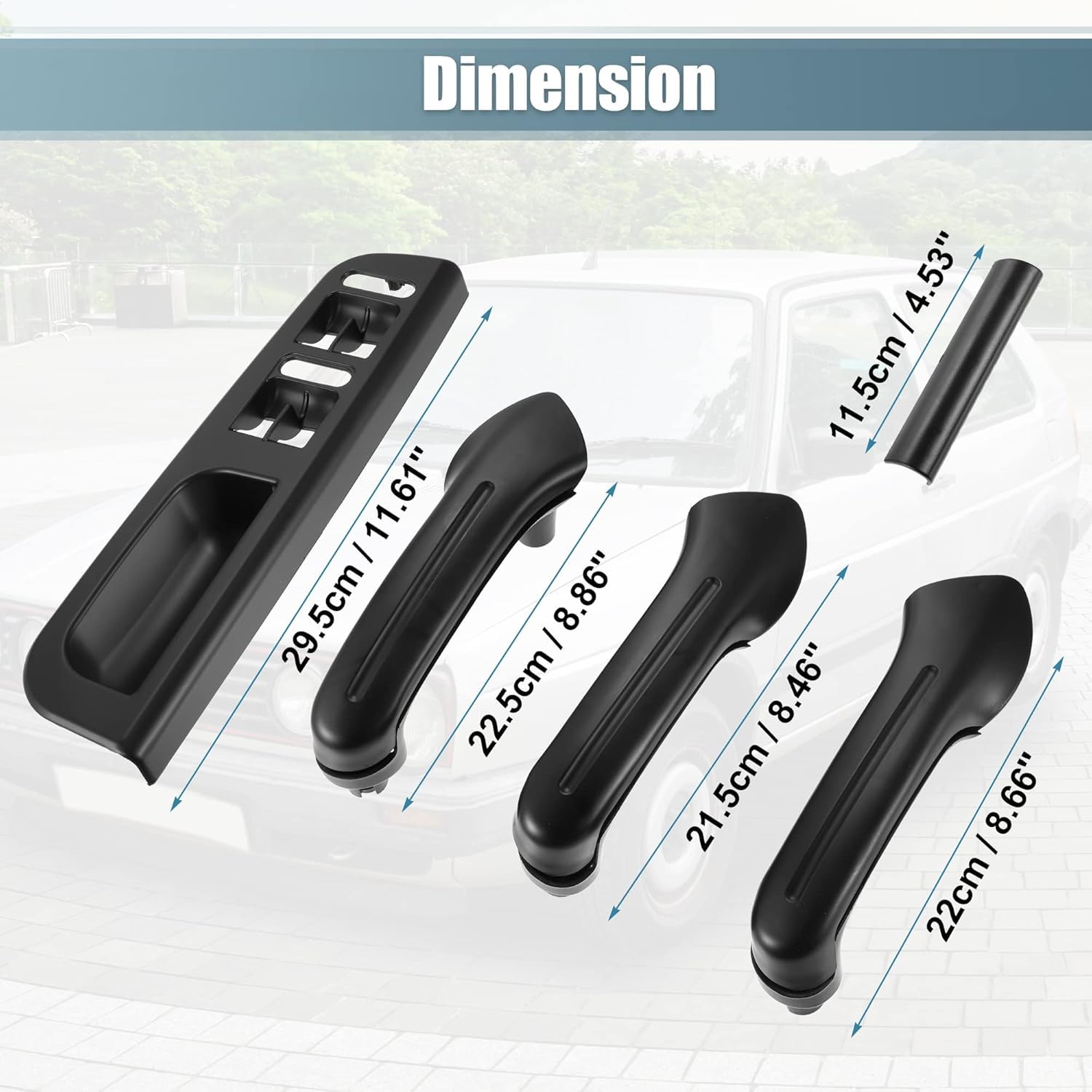 Copri maniglia porta, interno destro + sinistro, ricambio per accessori auto Golf IV Bora B5, codice 3B0867172 1J0867172A