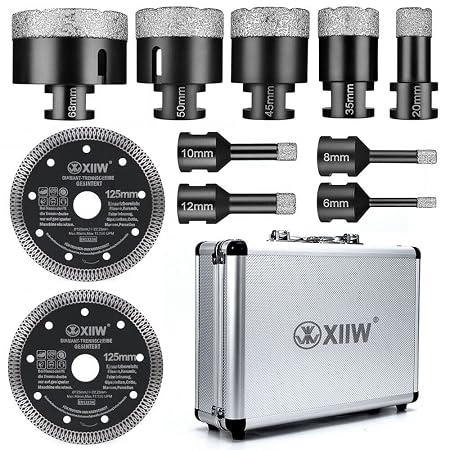 XIIW Diamant-Bohrkronen M14, 6–68 mm, 11er-Set