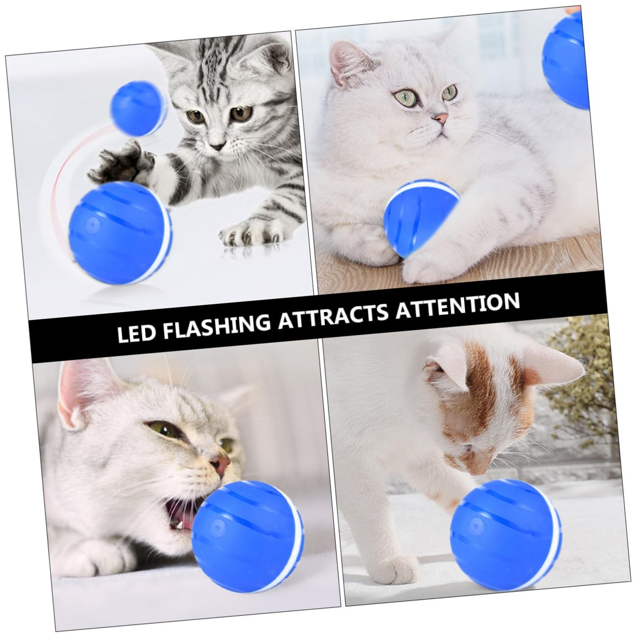 Happyyami 2stücke Interaktiver Smart Für Katzen Und Hunde USB-aufladbarer Selbstrotierender -spielzeugball Fördert Spiel Und Bewegung Für Innenräume Geeignet