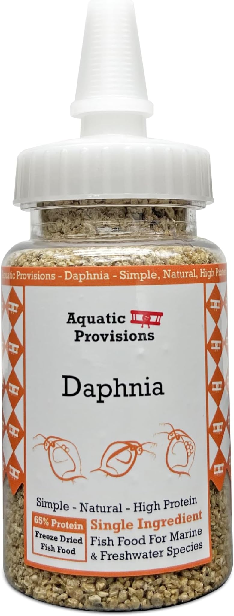 Aquatic Provisions Freeze Dried Daphnia 0.5 oz, Fish Food for Freshwater and Marine Aquarium Fish, Invertebrates, and Fry