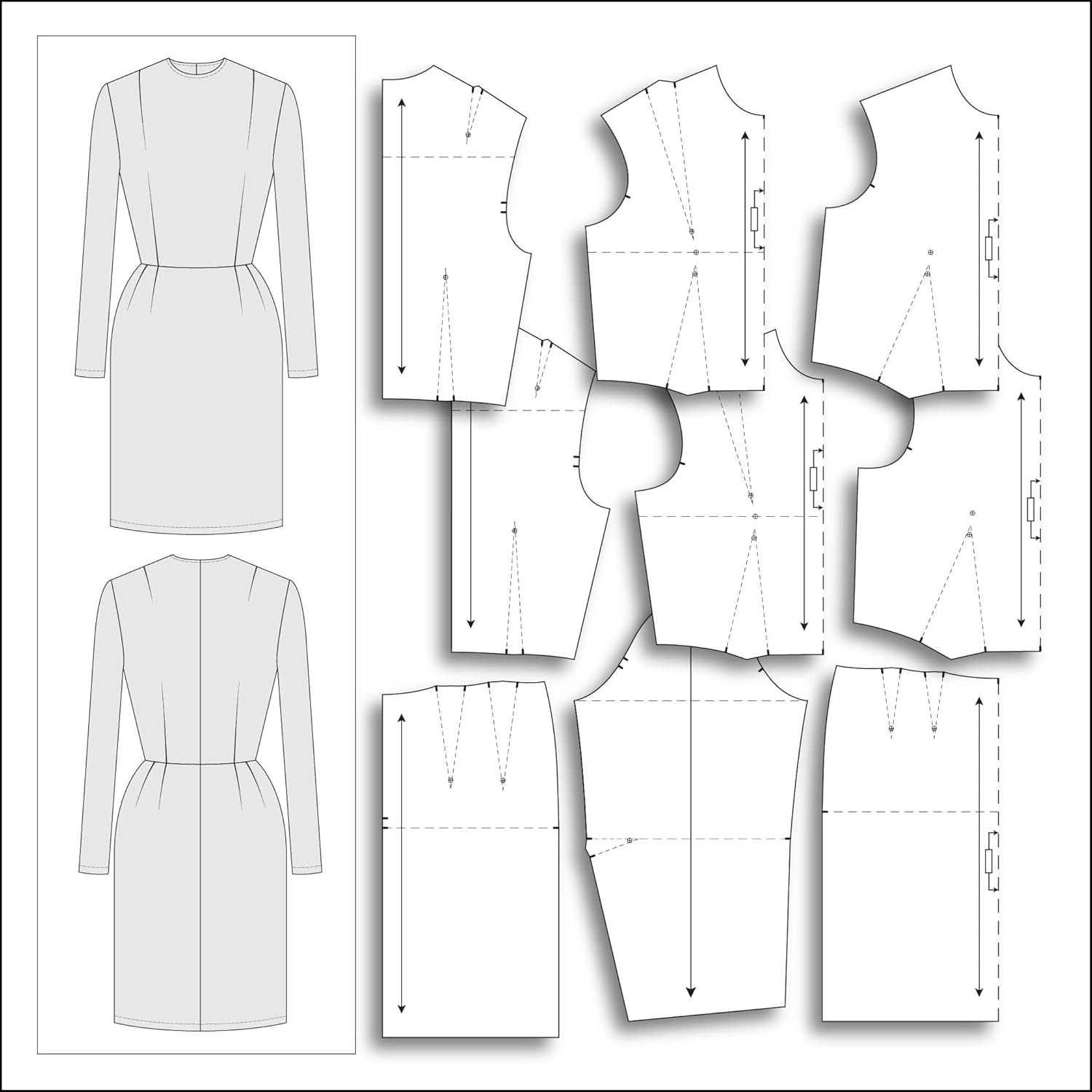 Basic Dress Pattern Blocks/Slopers for Wolf Form (Sizes 4-18) PRINTED PATTERN