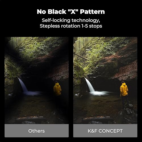 Miniatura 4 de K&F CONCEPT 82mm Filtro ND2-32 Variable de Densidad Neutra y Filtro Polarizador Circular 2-en-1 para Lente de Cámara, Impermeable, Resistente a