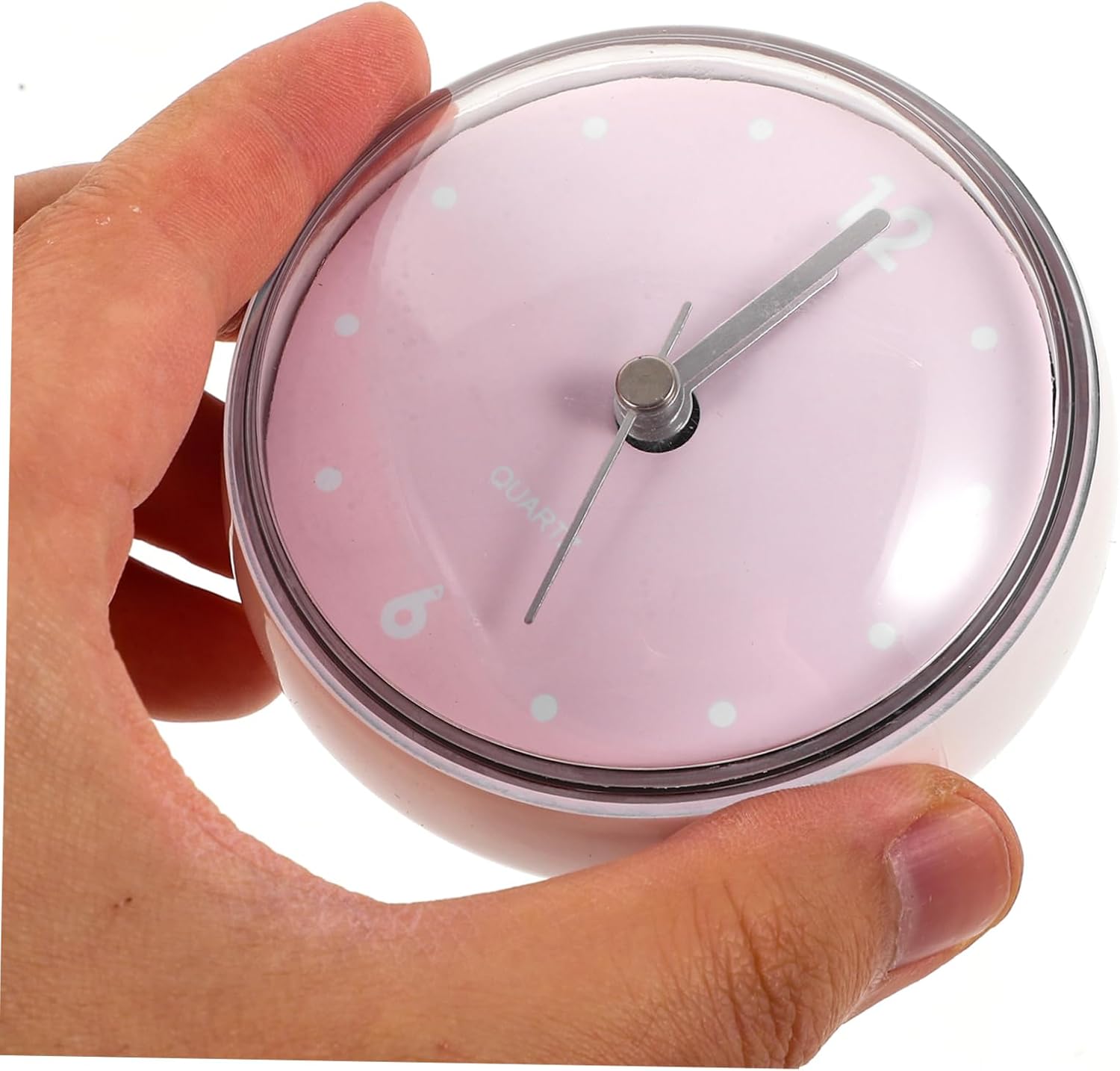 Unomor Mini Waterproof Bathroom Wall Clock with Suction Cup Battery Operated Decorative Clock for Shower and Kitchen Round Design Suitable for Glass and Wall