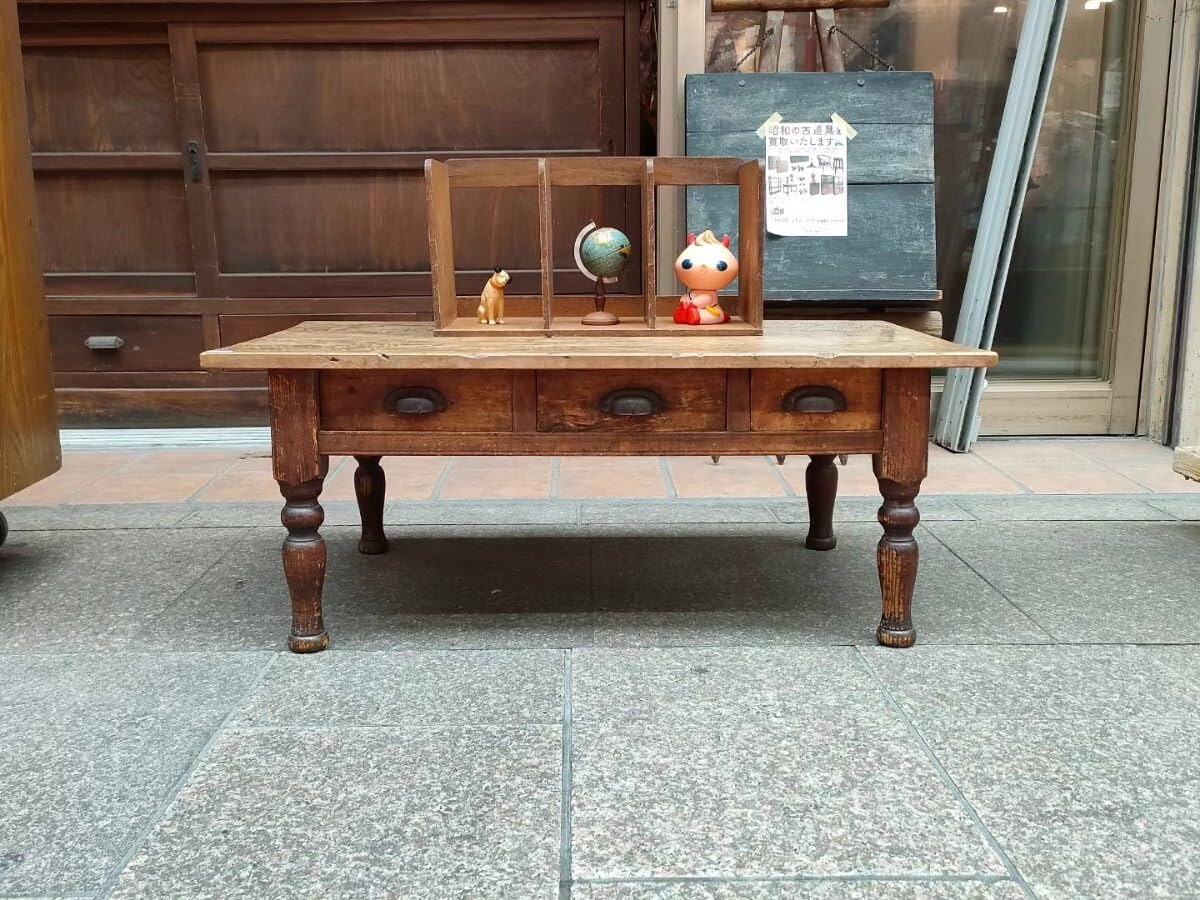 Amazon.co.jp: 1276昭和初期轆轤脚の文机文机机作業台ローテーブル