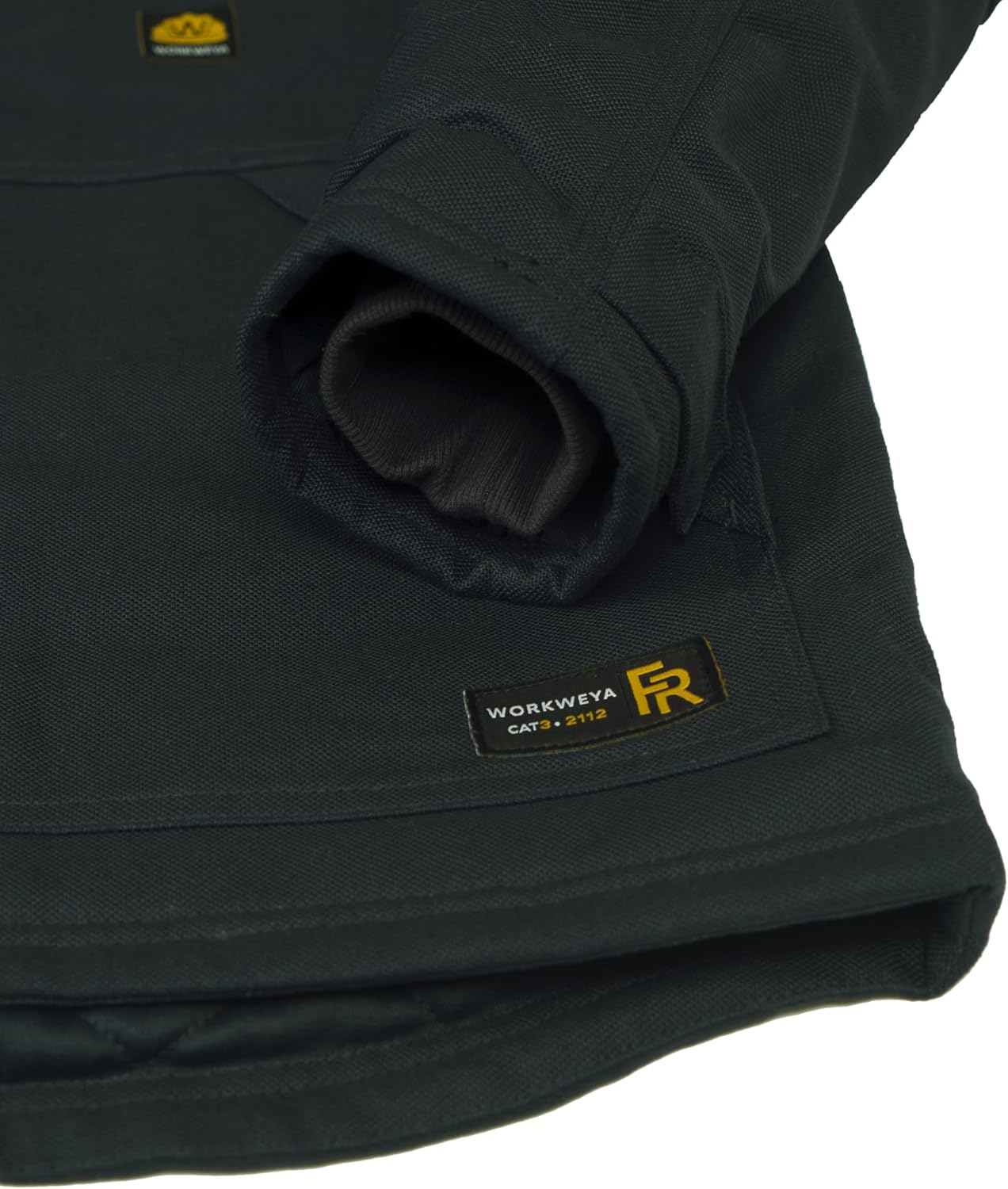 WORKWEYA Men's FR Duck Coat CAT3 Flame Resistant Insulated Zipper & Snap FR Jacket - Image 6