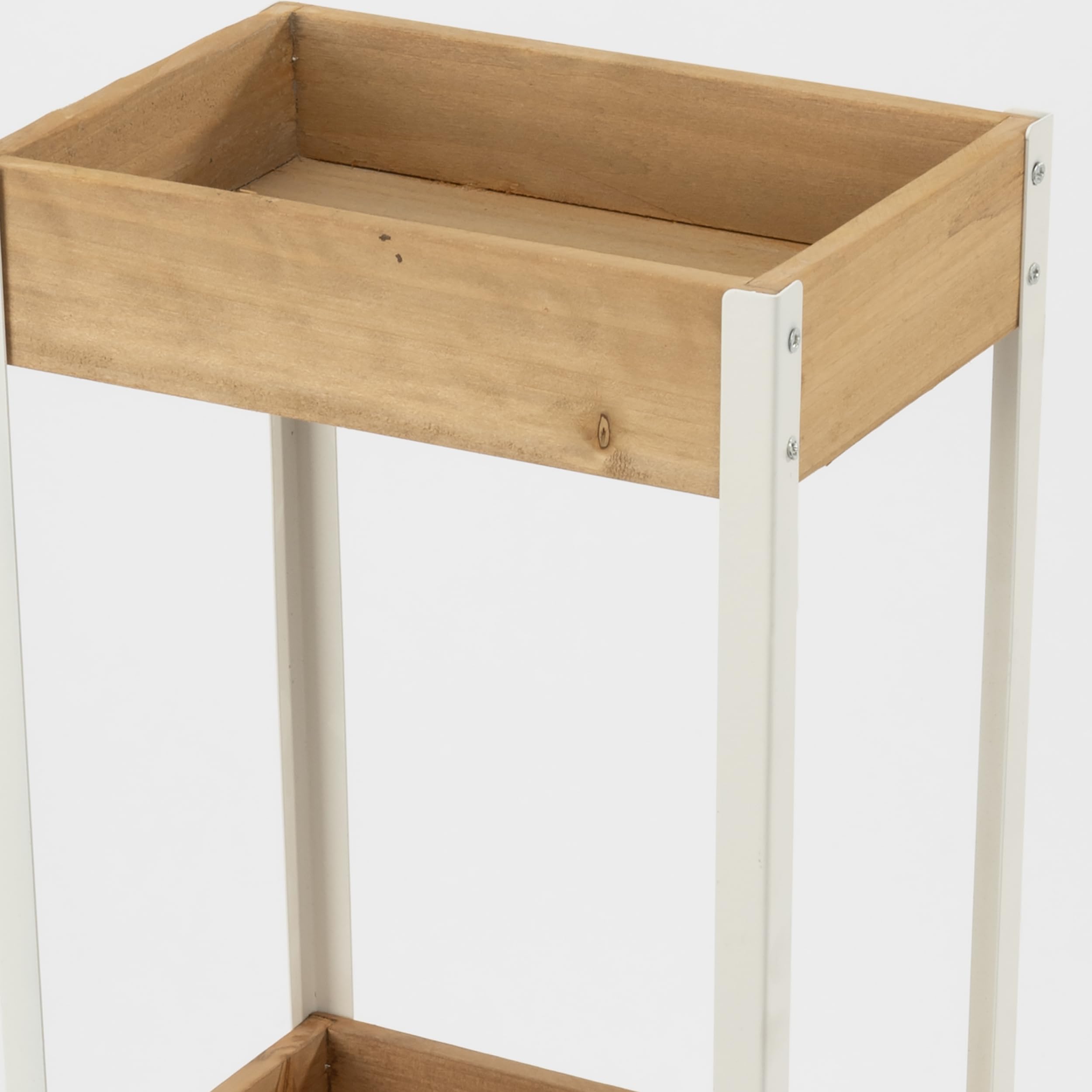 Estantería de Madera y Metal 25x15x70cm 3 Estantes Mueble Auxiliar para Almacenaje