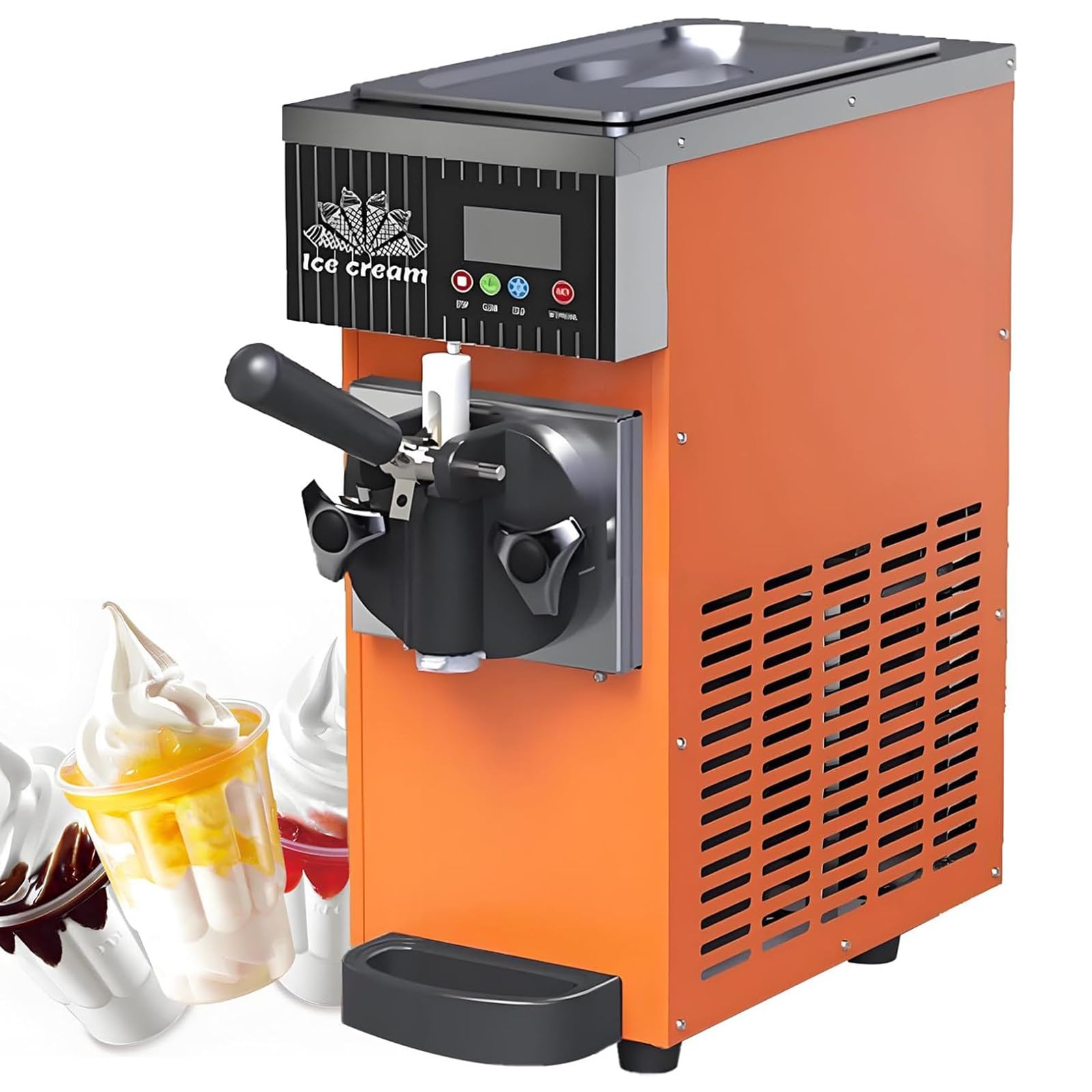 Máquina de helado 450 W con limpieza de un toque y descongelación Orange