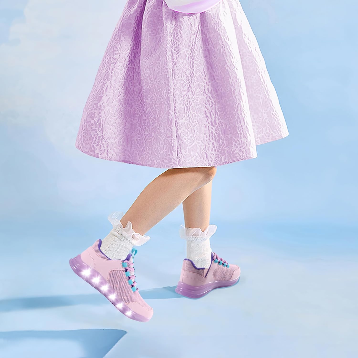 LOUGSIN Boys Girls Light Up Shoes Lightweight Mesh Breathable Adorable GlowDash LED Flashing Running Sneakers for Toddler and Little Kid - Image 2