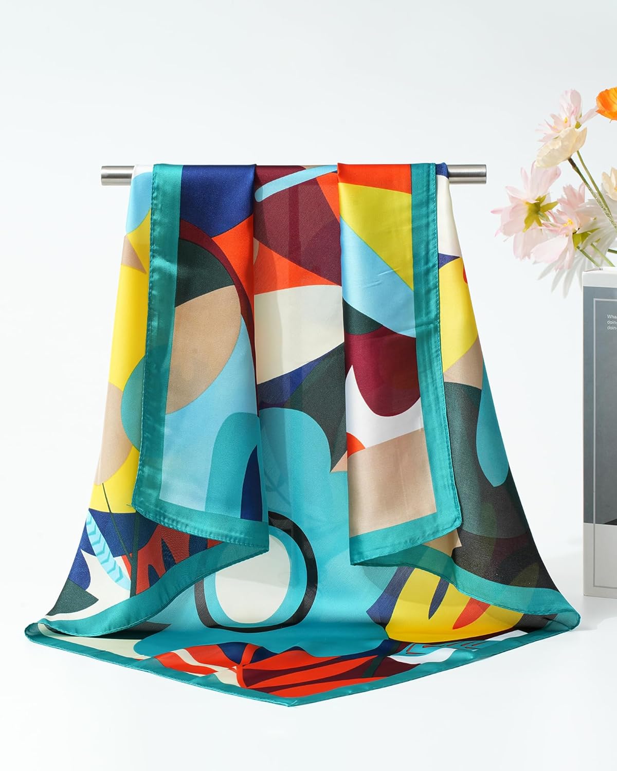 CHLINS 4 PCS 27.5 Inches Satin Head Scarf Silk Scarf for Women Lightweight Hair Bandanas Head Scarves Neck Scarf Hair Wrap - Image 7