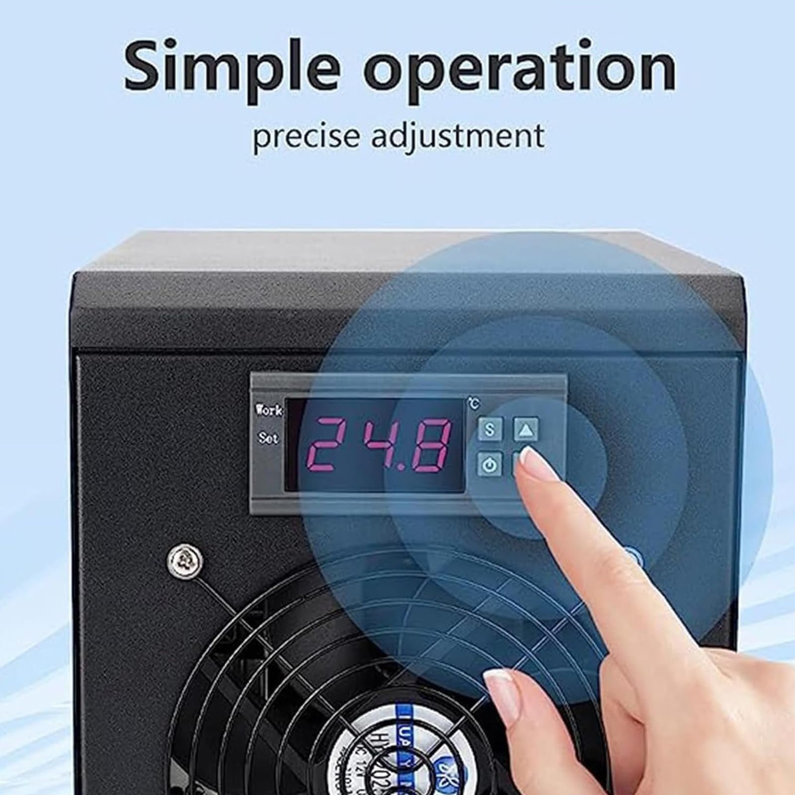 Enfriador para Acuario 60L/160L/300L, Máquina Silenciosa de Refrigeración por Agua con Compresor para Baño de Hielo & Pecera - Sistema de Control de Temperatura para Acuarios de Agua Dulce & Mari 60L