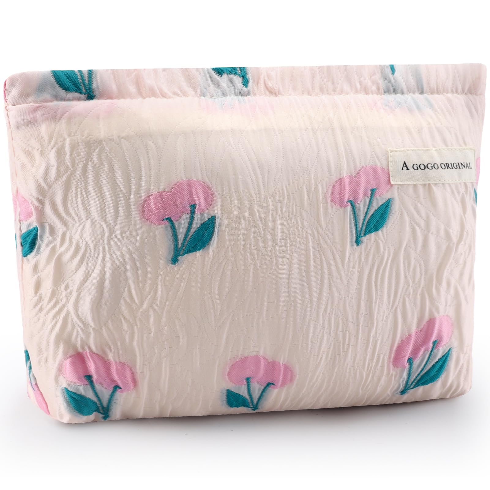ZLFSRQ Cherry Makeup Bag for Women Cute Pink Cosmetic Bag Zipper Makeup Pouch for Purse Large Capacity Travel Toiletry Bags Aesthetic Essential