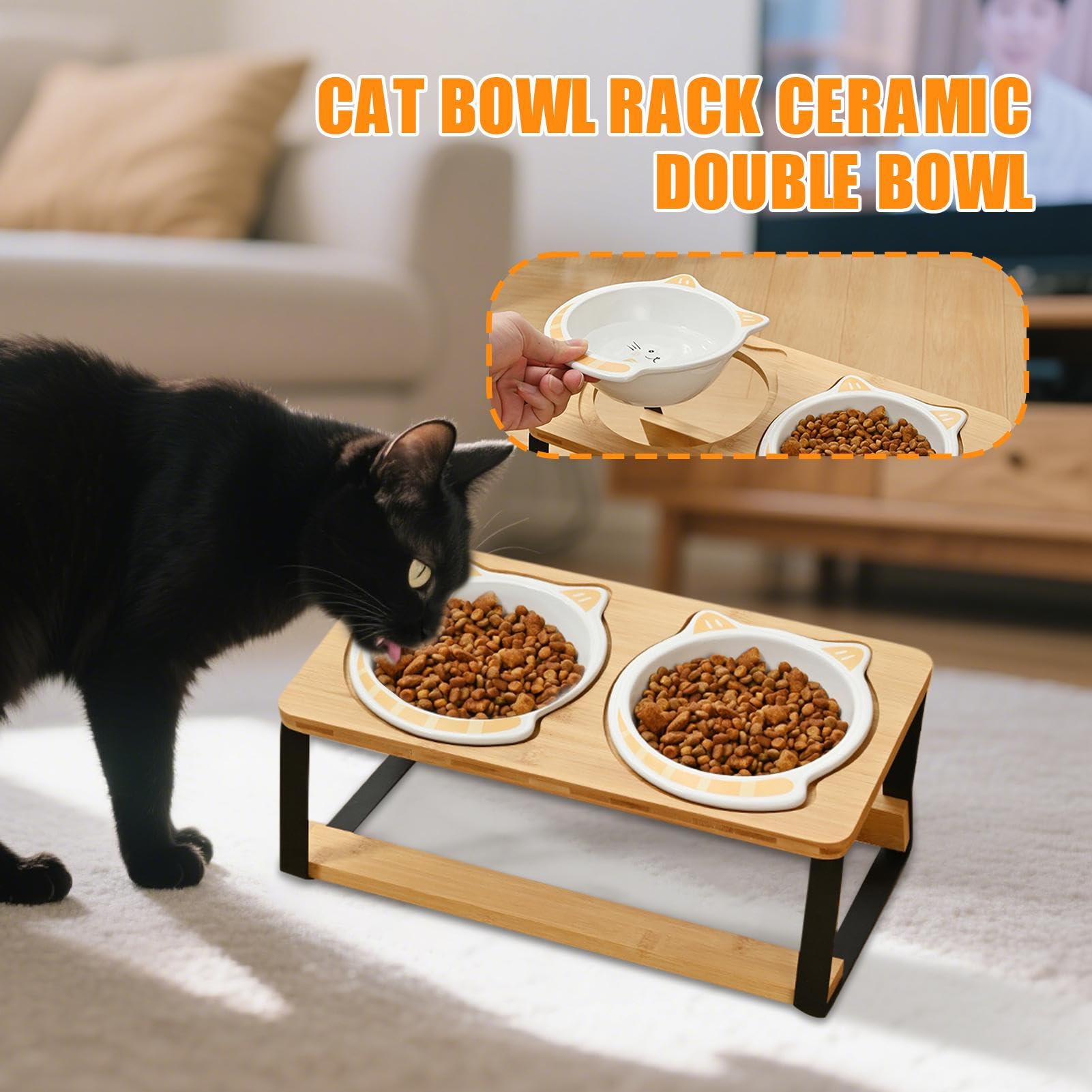 Gamelles surélevées pour chat – Gamelle surélevée en céramique – Réservoir