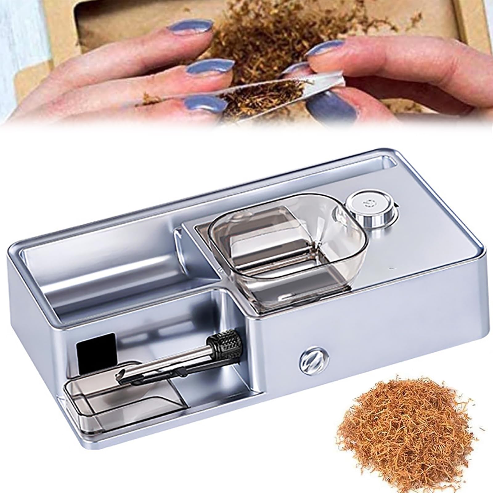 MObyat Macchina Automatica per Arrotolare Sigarette da 5,5/6,5/8,0 Mm, con Display Digitale, 5 velocità Regolabili, Doppio Vano Portaoggetti, Spegnimento Automatico Intelligente E Conteggio