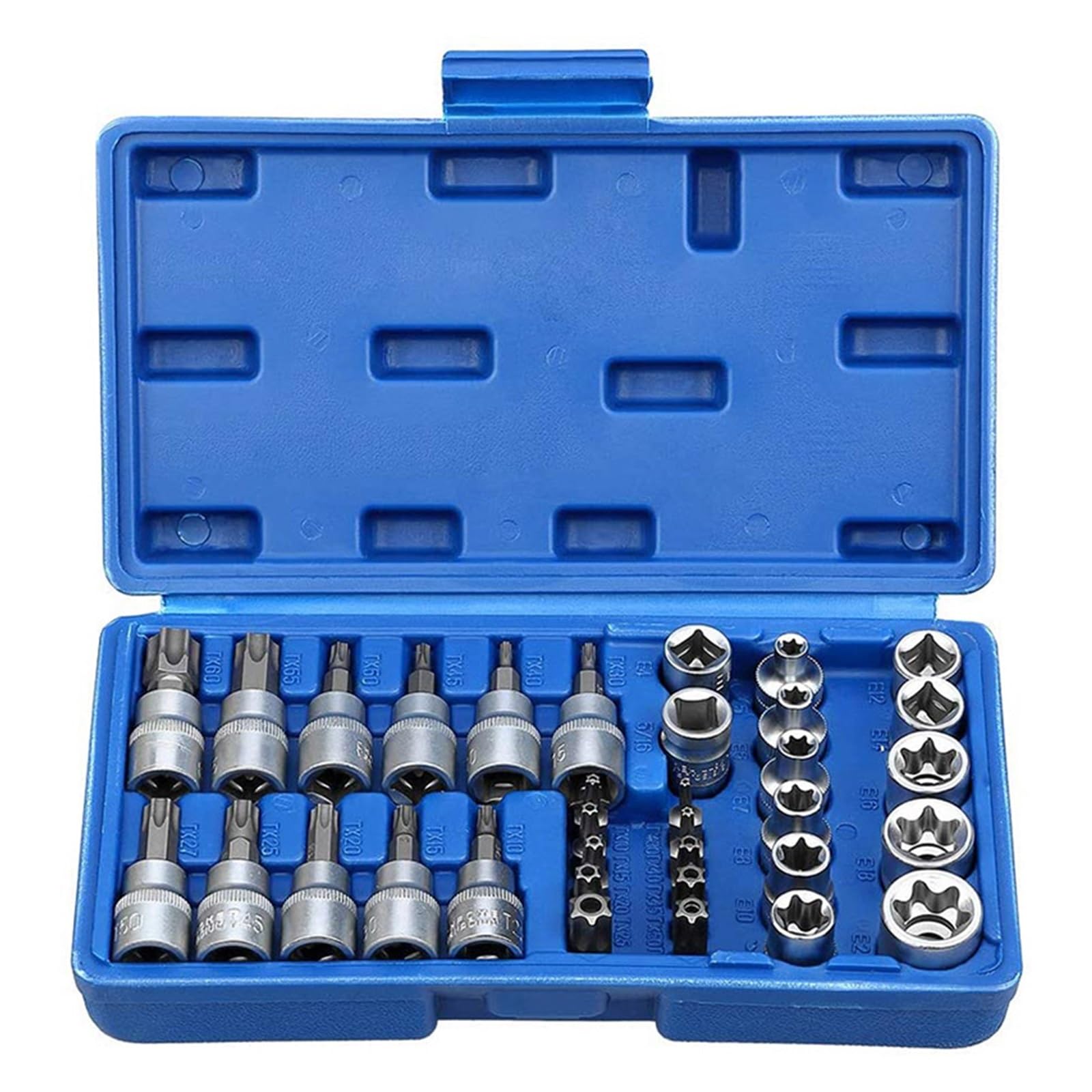 34 szt. Gniazda Torx Star i zestaw bitów Męskie/żeńskie Bity E-Security Drive Narzędzie ręczne Torque Star Socket