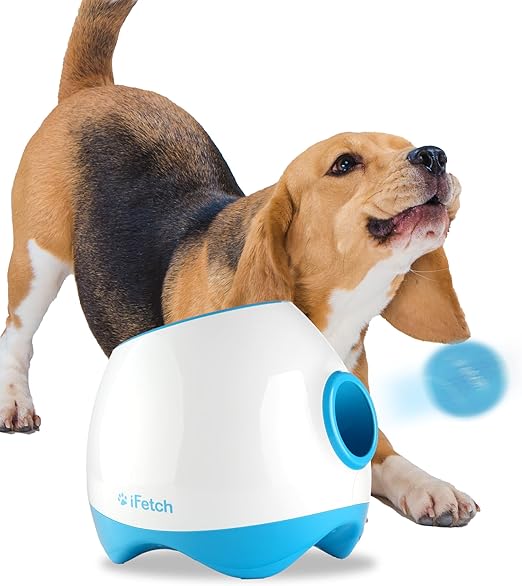 iFetch Too Automatic Dog Ball Launcher for Medium to Large Dogs, Indoor/Outdoor Dog Toy Thrower, Includes 3 Standard Size Tennis Balls