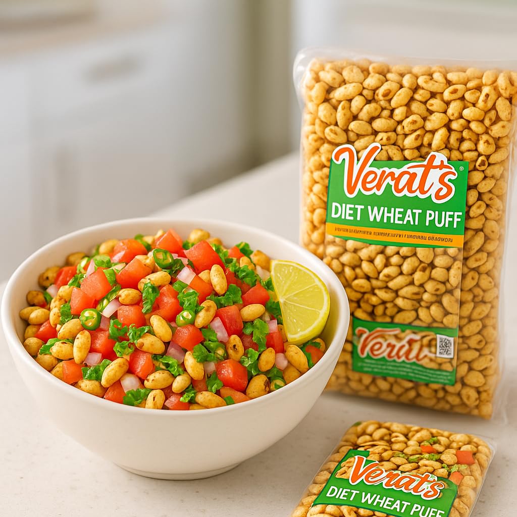 Verat's Diet Wheat Puff, Roasted Non-Fried Light Snack, Lightly Salted, Natural Ingredients, 1000g-image-25