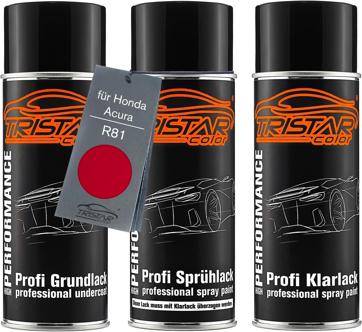 Sponsored Ad – TRISTARcolor Car paint Spray can set for Honda/Acura R81 Milano Red/Rouge Milano under + base coat clear coat spray can 400ml