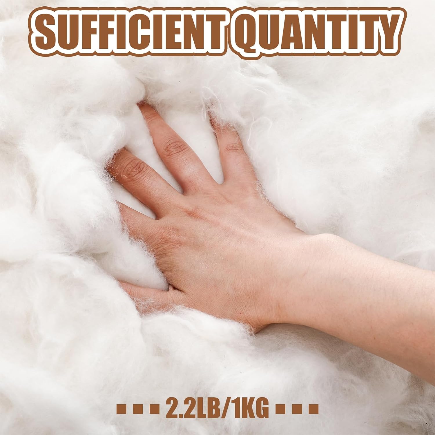 Threlaco 1 kg/ 2.2 lb Cotton and Polyester Fiberfill Stuffing Premium Cotton Polyester Stuffings for Soft Pillows Crafts Stuffed Animals Toys Cloud Decorations