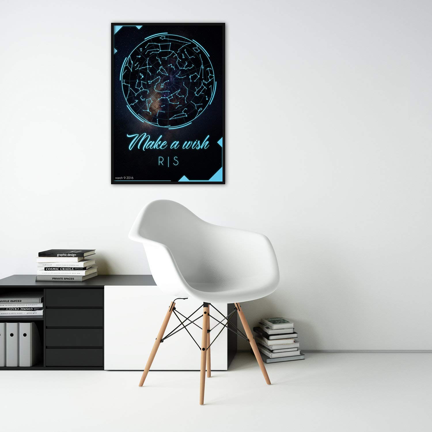 Niestandardowy plakat ścienny z konstelacją - mapa gwiazd wzór zodiaku kosmos noc niebo nadruk - duża galaktyka astrologia pokój dziecięcy dekoracja do nadruku prezent